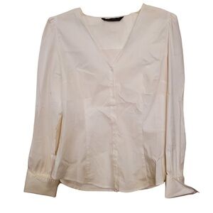 Zara Cream Button-Up Blouse